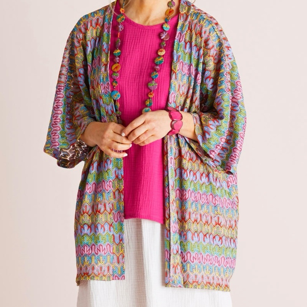 ÉT LOIS Rainbow Crochet Knit Topper